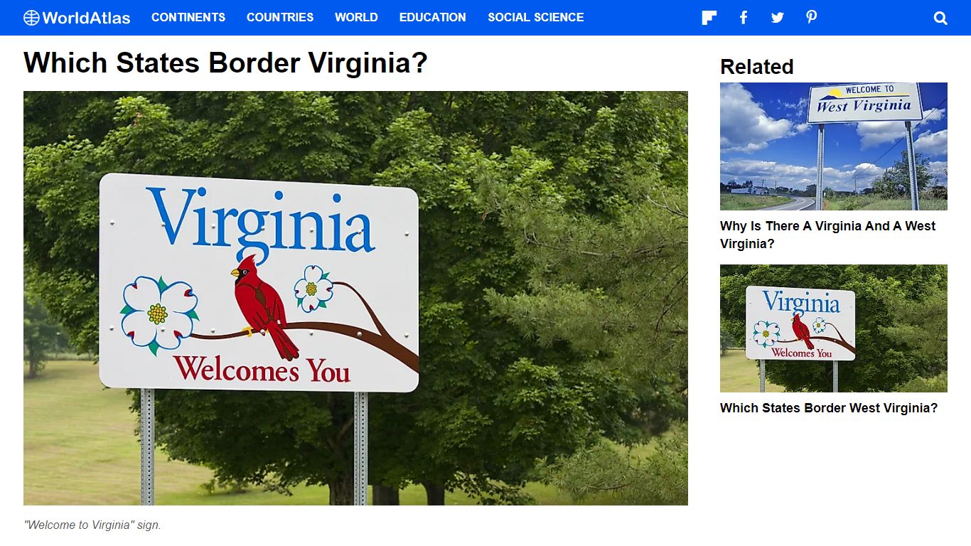 Which States Border Virginia? - WorldAtlas